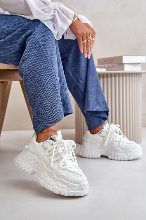 Dámske tenisky na masívnej podošve biele Nevela