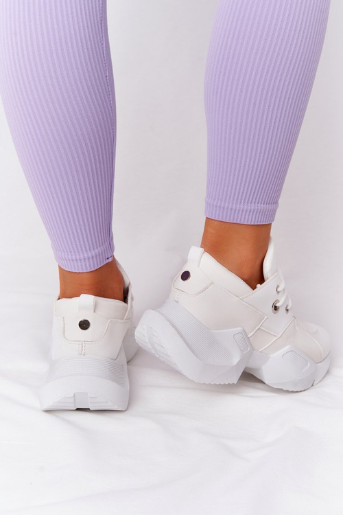 Dámské Sneakersy Na Velké Podrážce Bílé Bubbly