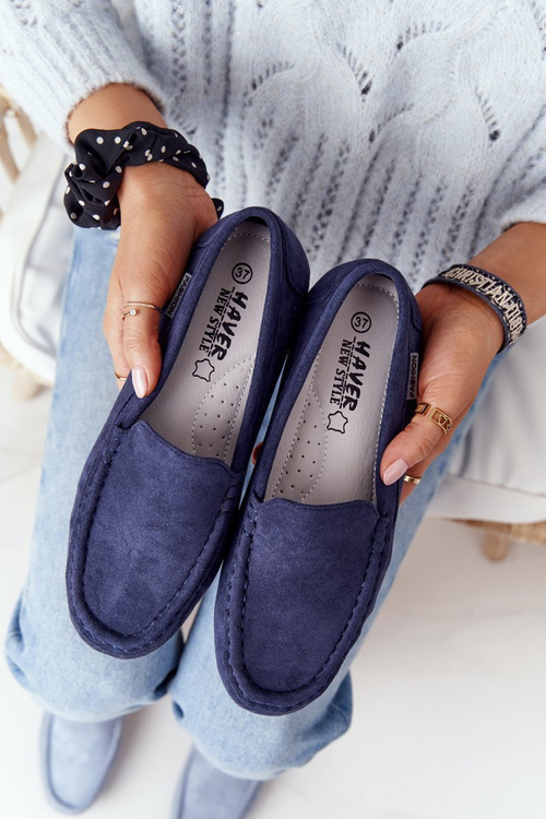 Dámské Semišové Mokasíny Tmavě Modré San Marino
