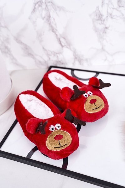 Dětské Vánoční Pantofle Se Sobem2 Červené Xmas