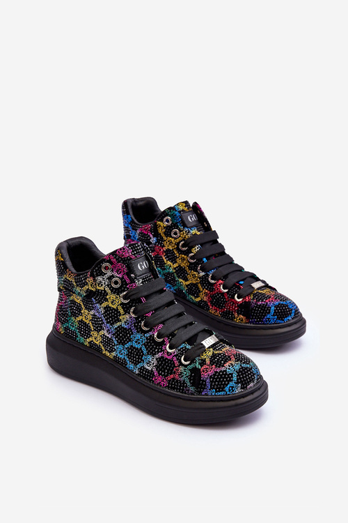 Športové topánky na platforme dżeta goe mm2n4009 čierna