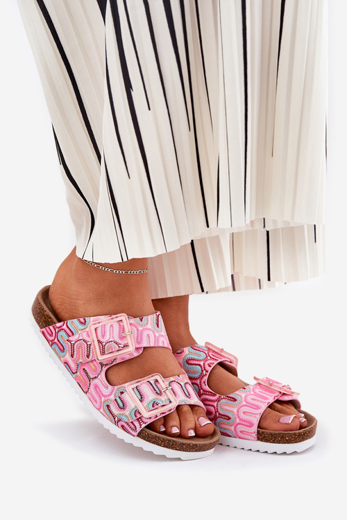 Dámske Šľapky S Prackami A Leskom Ružové S.Barski RB51-006