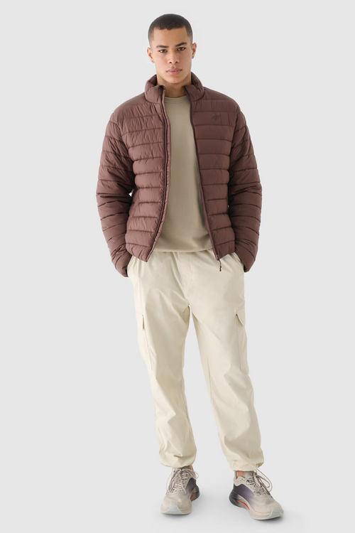 Pánska Puchová Bunda So Syntetickou Výplňou Hnedá 4F 4FWAW24TDJAM483-80S