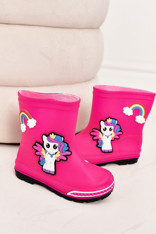 Detské galoshes s poníkom fuchsia