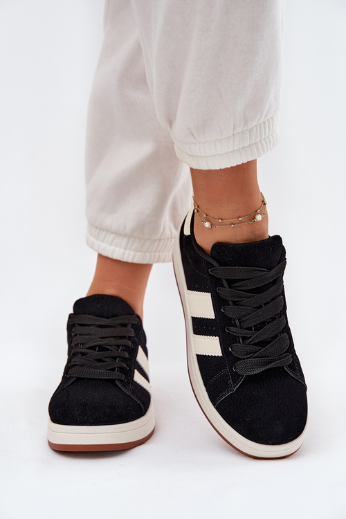 Dámske Tenisky Z Eko Semišu Čierne Arlenina