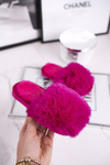 Detský papie flip -flops s kožušinou fuchsja snehová lopta
