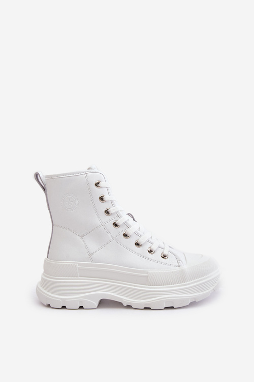 Kožené Zateplené Tenisky Na Masívnej Platforme Big Star OO274A598 Biele