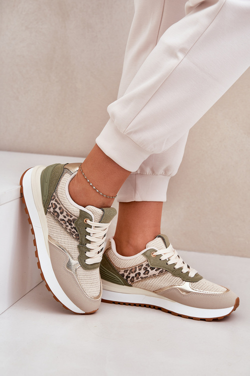 Dámské Sportovní Boty S Panterem Na Platformě Zelené Davinara