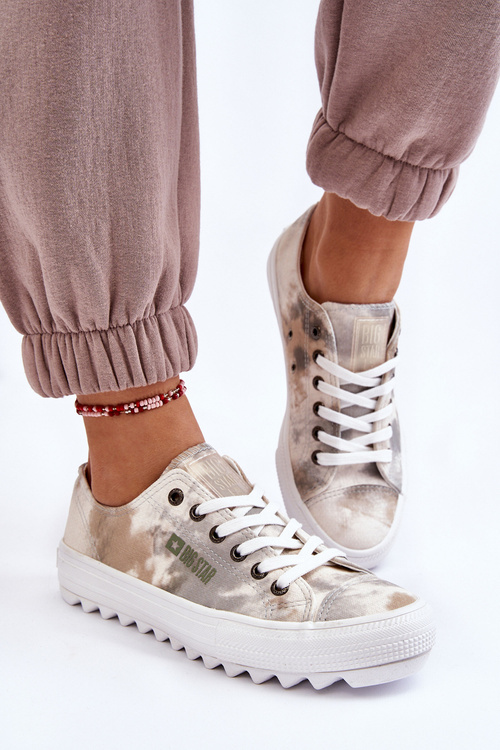 Módne nízka veľká hviezda LL274043 biele tenisky