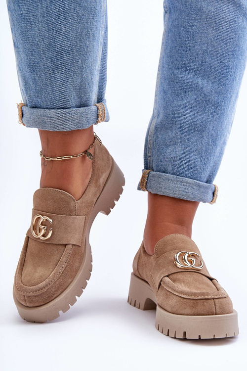 Dámske semišové topánky s dekoráciou Beige Rosefalls