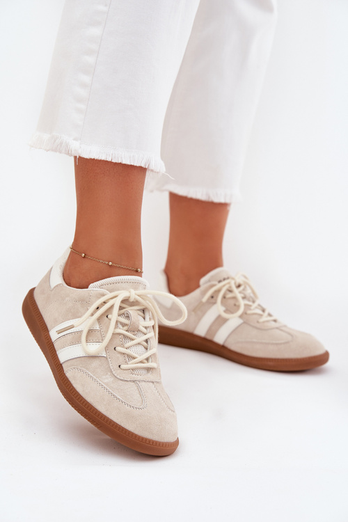 Nízké Kožené Tenisky Dámské Béžové Ismina