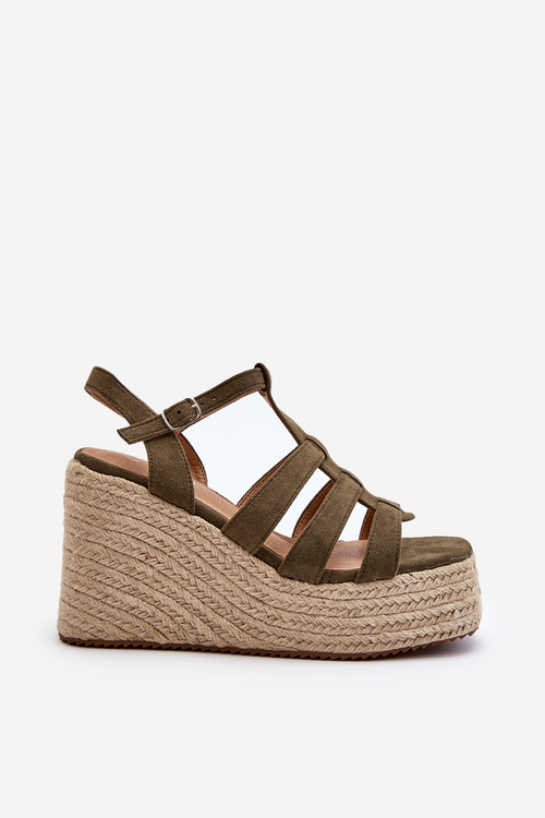 Sandále Na Klinu Z Pleteným Zeleným Gnosis