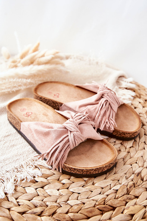 Papuče na korkovej podrážke ružové