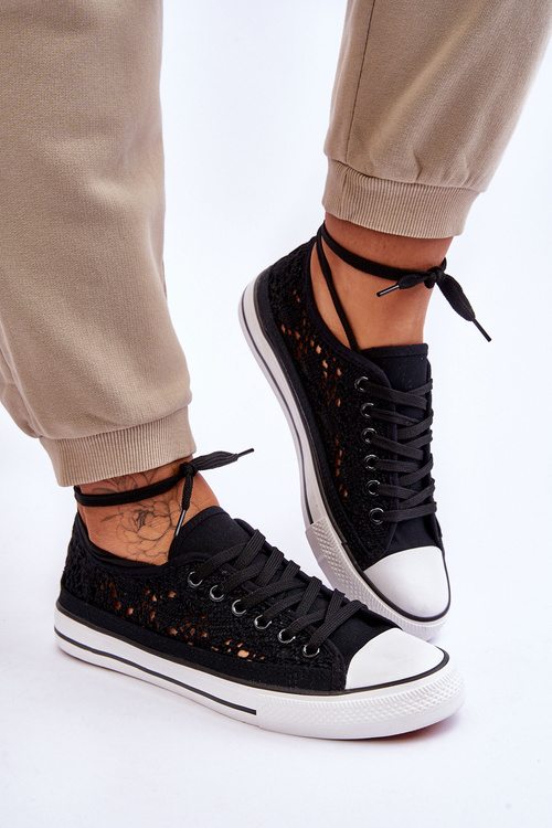 Dámske čipky Black Fiergo tenisky