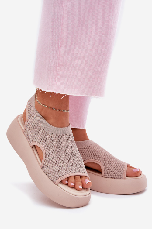 Dámské sandály na platformě béžové Kavira