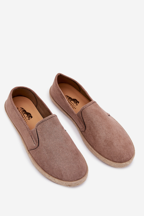 Pánske espadrilky tenisky z eko semišu tmavo béžové Lunaria
