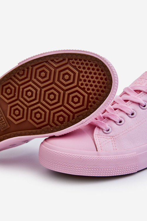 Dámska klasická nízka veľká hviezda LL274022 Svetlo ružové tenisky