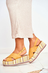 Dámske sandále na klinii Espadril Yellow Sandy