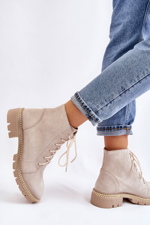 Flat Boots Lewski Shoes 3285 Světle béžová