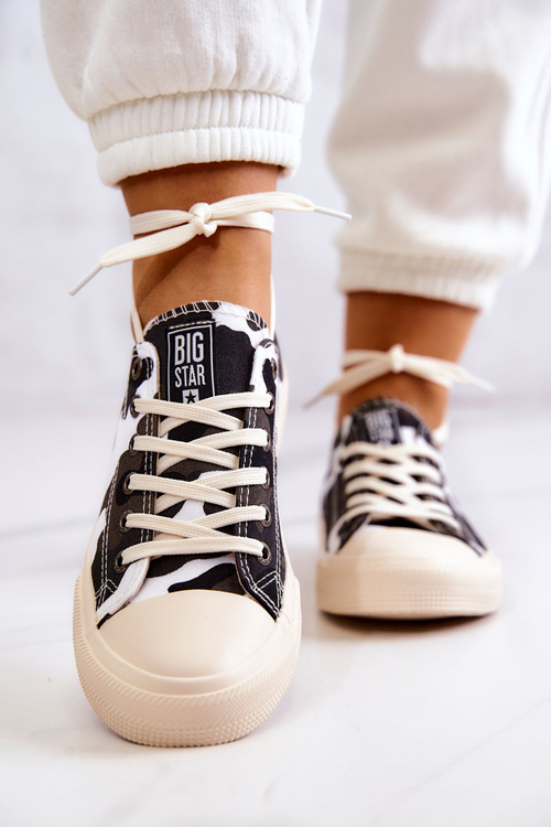 Dámské Materiál Sneakers Camo BIG STAR JJ274237 Bílo-šedé