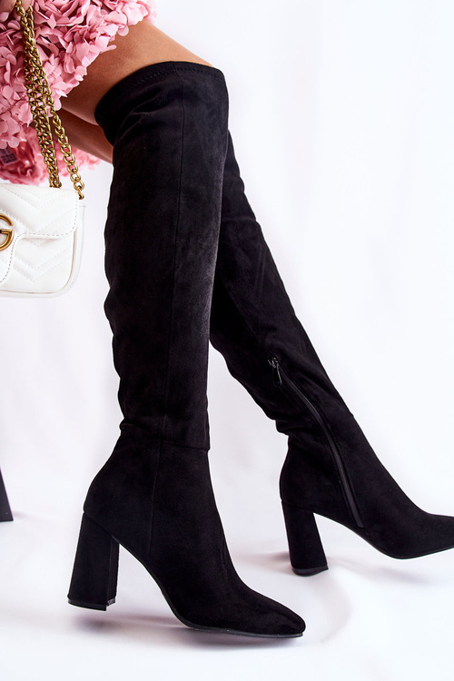 Klasické semišové boty černé Kastia