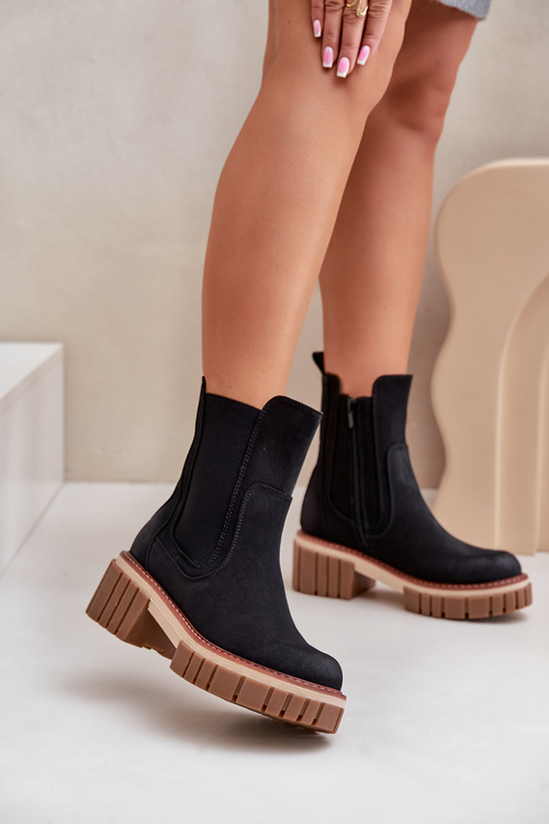 Čižmy Na Zips Zateplené Čierne Linneviae