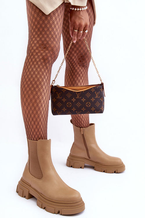 Ploché topánky Jodhpur a béžová solita