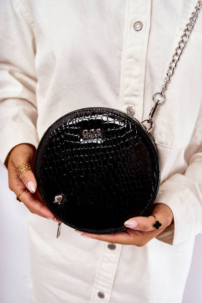 Lakované Kabelka Kuferek GOE ZNJ007 Černá