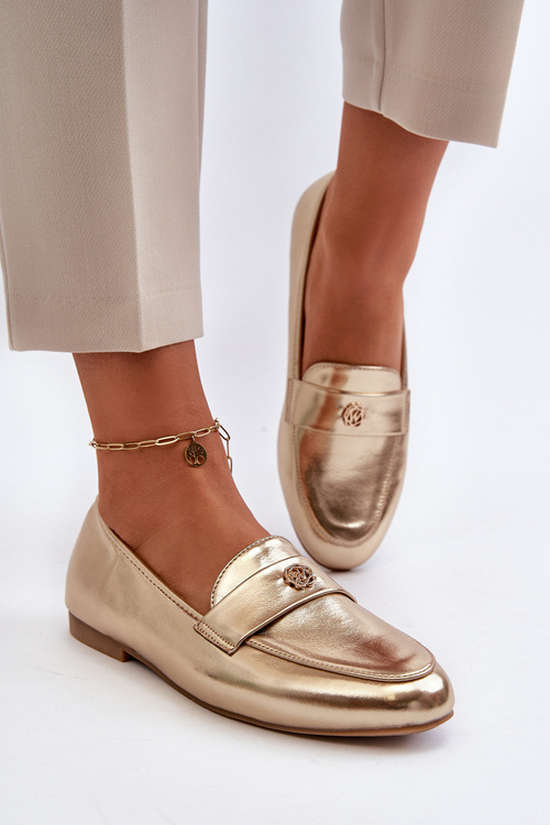 Dámské mokasíny na ploché podrážce zlaté Sylvaine
