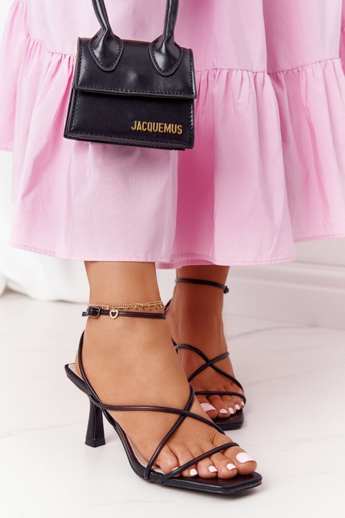 Sandály Na Podpatku Se čtvercovou špičkou S.Barski C420-11 Černé