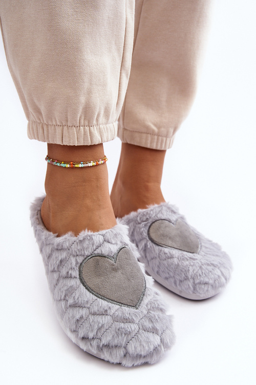 Dámske kožušinové topánky domov -vytvorené inblu EC000099 papuče šedé
