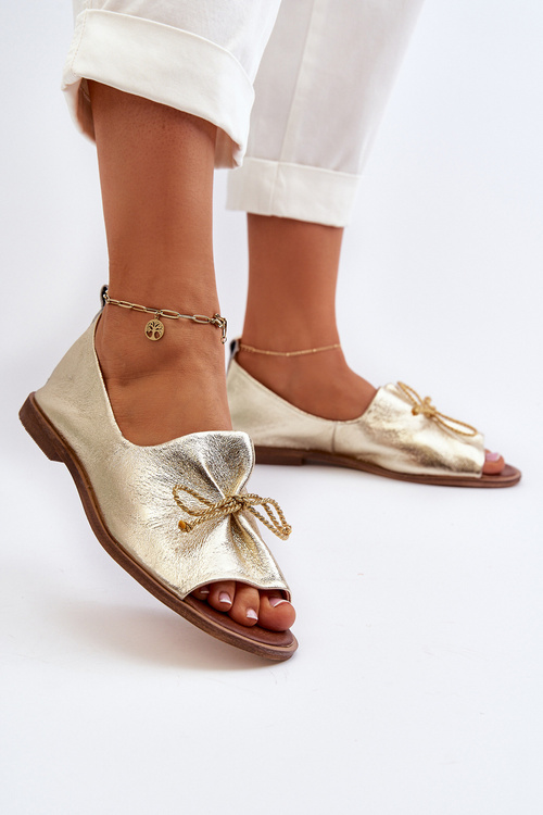 Kožené Dámské Baleríny Nicole 2660/064 Zlato