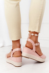 Klinové sandále s ružovým graciosa cop