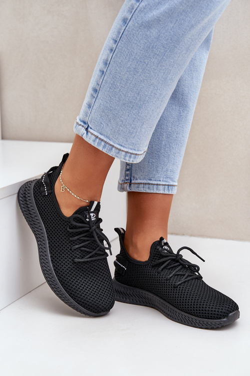 Sieťované Nazúvacie Športové Topánky Dámske Čierne Harice