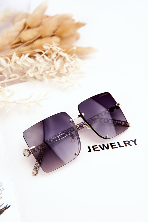 čtvercové sluneční brýle Prius V508 Stříbro-černá