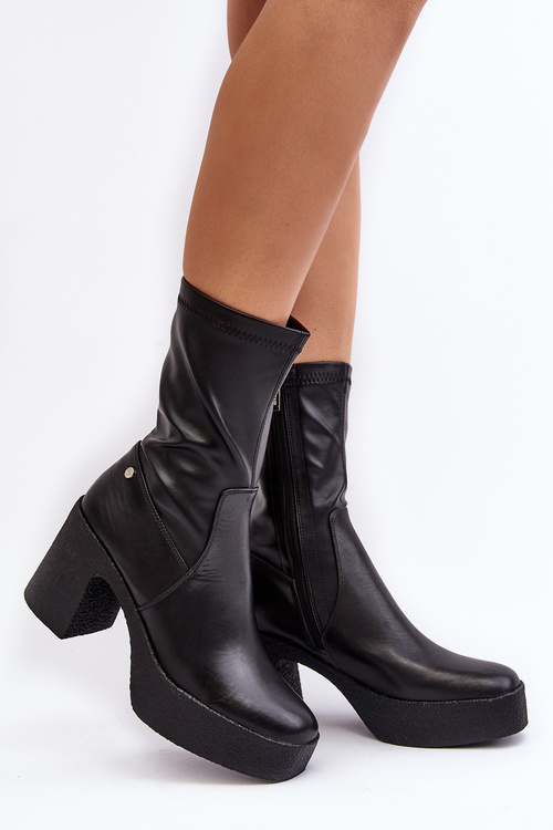 Dámské kožené boty na šlapce GOE MM2N4047 černé