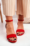 Dámské Sandály Eko-Semišové Červené Oh Baby!