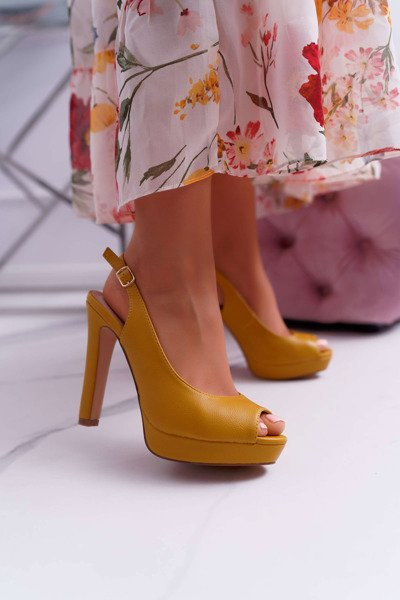 Dámske vysoké podpätky Platforma Sandals Yellow Lorajn