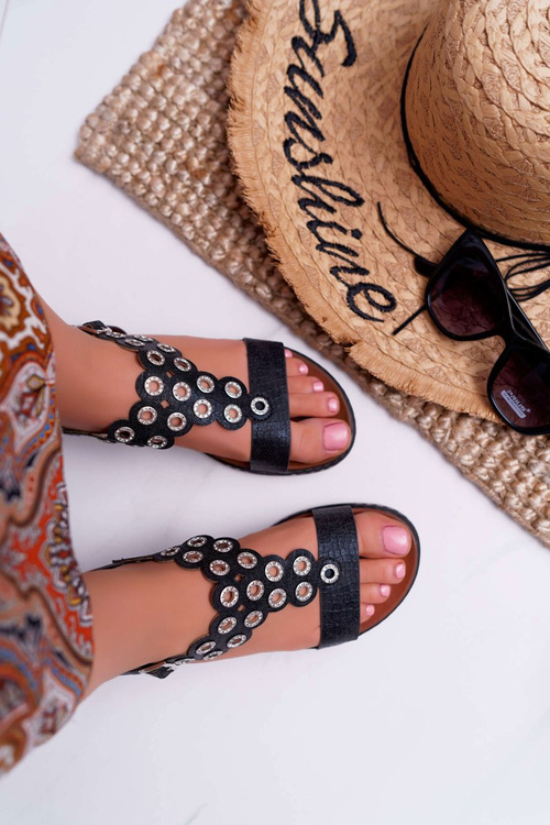 Dámské Sandály Ploché Sergio Leone SK012 Černé Livian