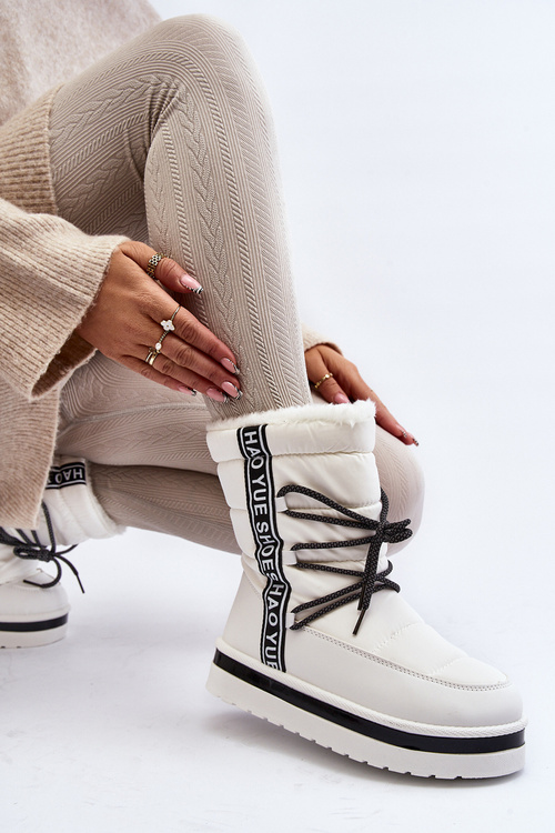 Dámské sněhule s vázáním bílé Lilara