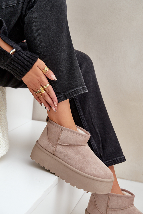 Dámske Snehové Topánky Na Platforme Béžové Ninala