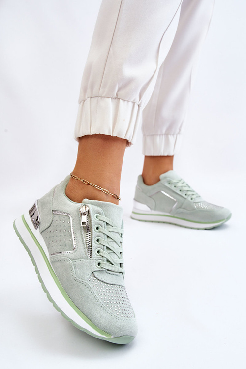 Dámská sportovní obuv s ozdobným zipem Zelená Adrea