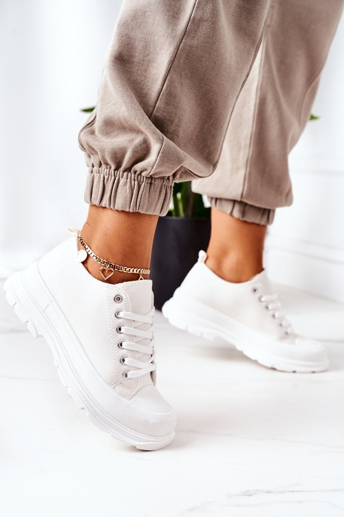 Dámske tenisky na platforme Białe Time Time