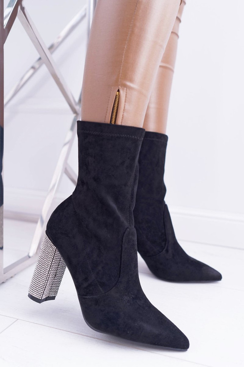 Dámské kotníkové boty černé semišové Hendo