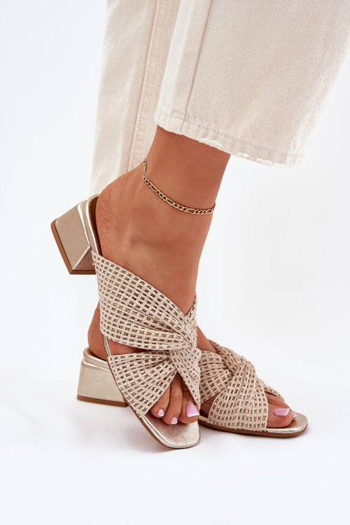 Dámske Sandále Na Opätku Maciejka 06955-25 Béžovo-Zlaté