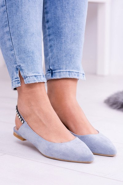 Lu Boo Blue Suede Ballerinas v Macron Spitz