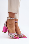Sandále S Kvetinovým Vzáorom Fuksia Vitamella