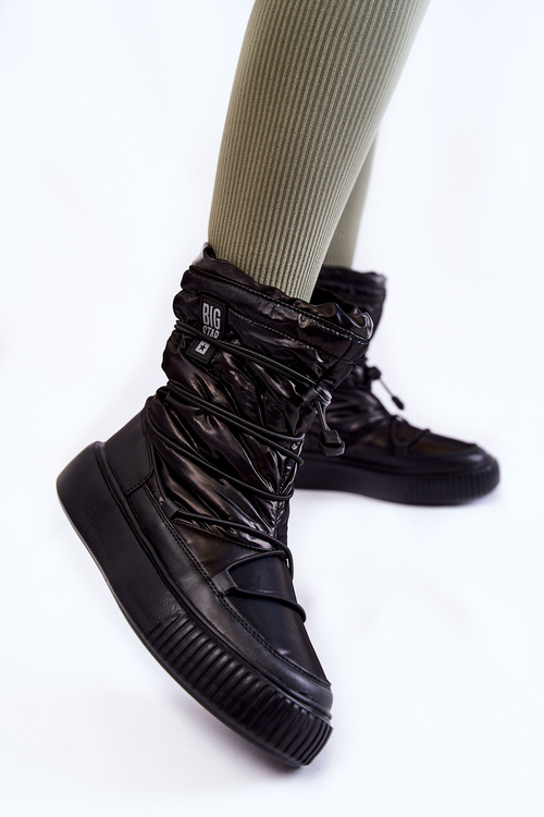 Ženské izolované snehové topánky Veľká hviezda KK274193 čierna