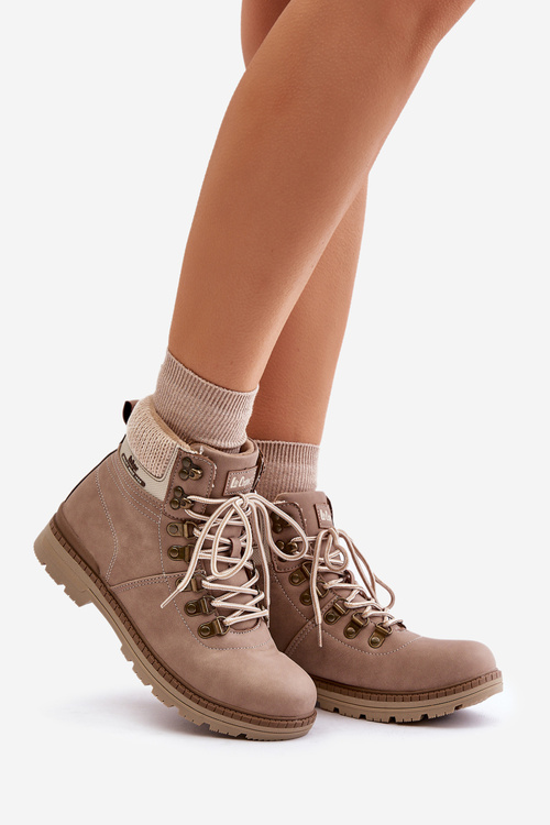 Zateplené dámske topánky tmavo béžové Lee Cooper LCJ-24-03-3042