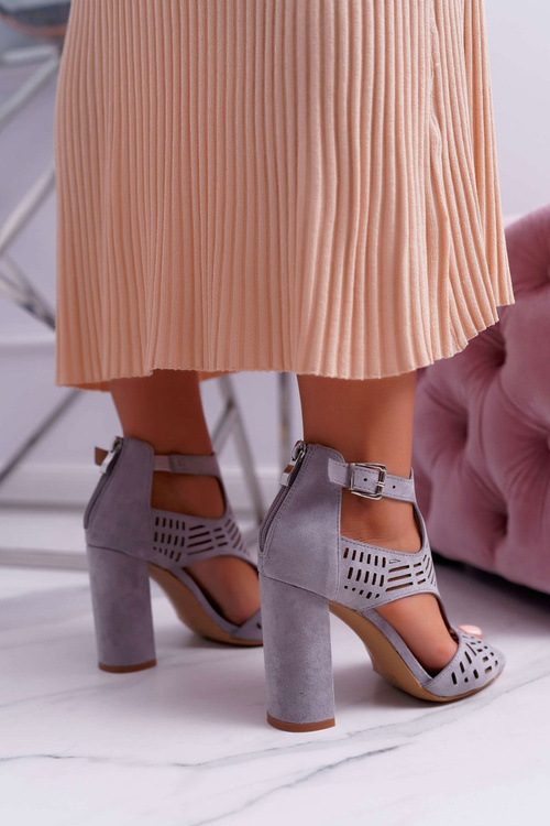 Dámske sandále na post Peep Toe Grey Carmelita